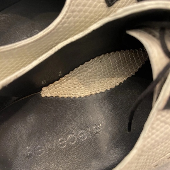 Belvedere Hand Made Two Tone Genuine Lizard Crocodile Shoe Black/White Size 8 main image 10